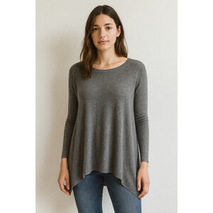 Eileen Fisher‎ Knit Top Womens M Lagenlook Stretch Minimalist Quiet Luxury